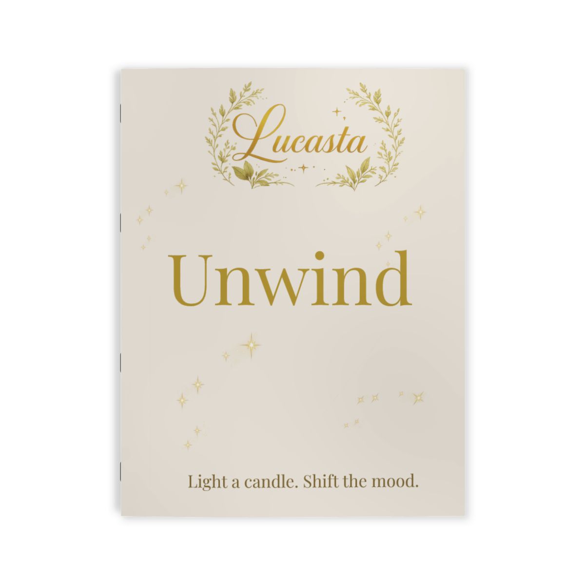 Lucasta Unwind self-care coloring book cover on a white background