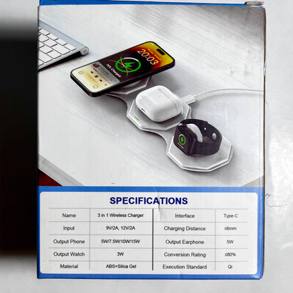 Front of DoHonest 3-in-1 foldable wireless charger box