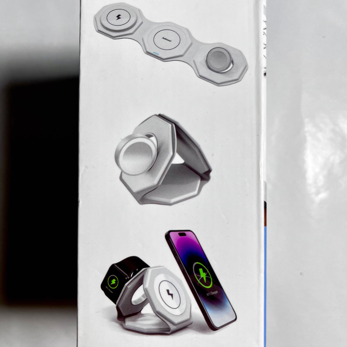 Back of charger packaging showing charging outputs and Type-C specifications